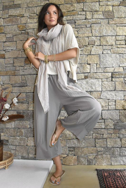 Jo Jo Quirky Hopsack Crop Pant Mocha 